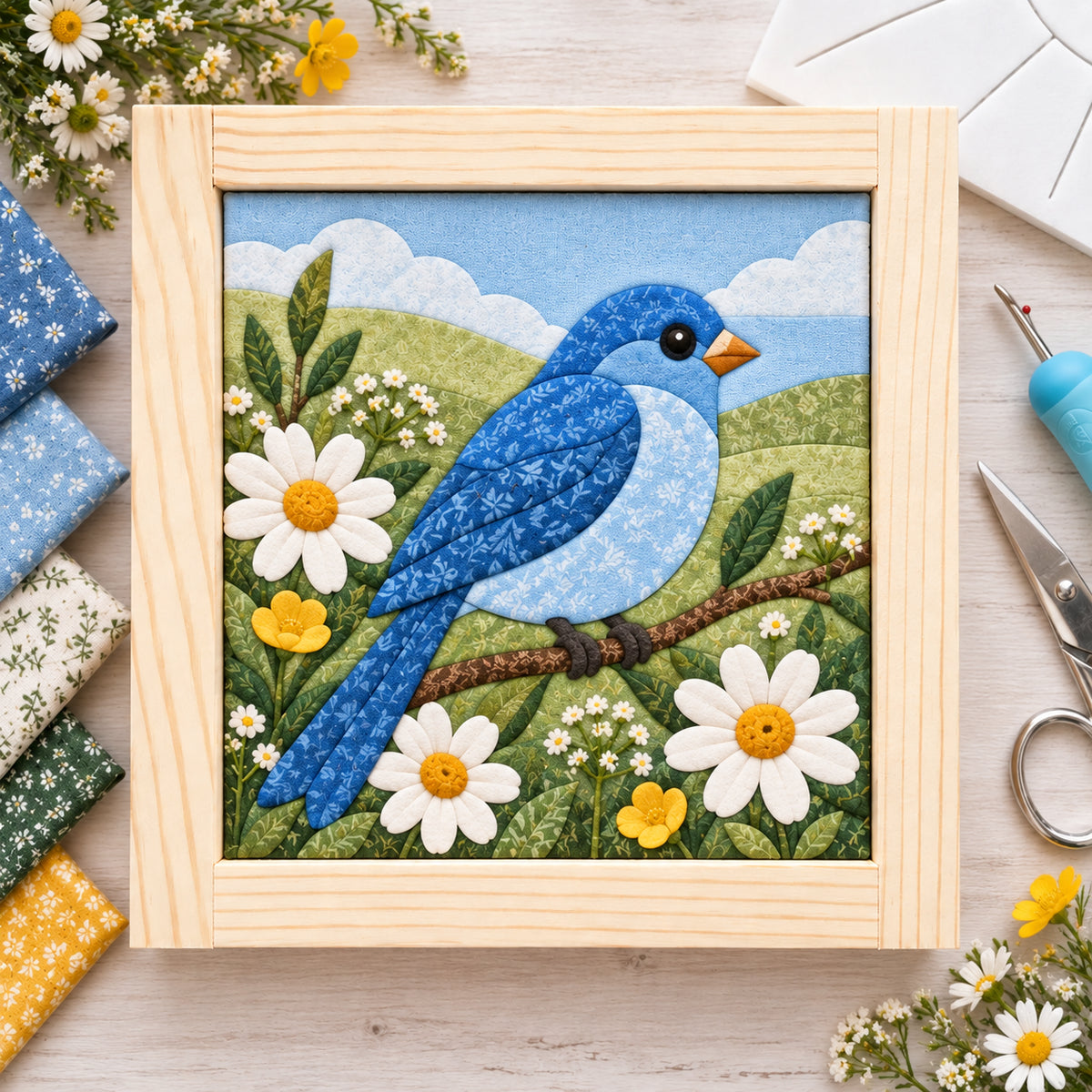 🧵🌸 Fabric Mosaic Escape™ | No-Sew Kinusaiga 3D Art Kit for Adults