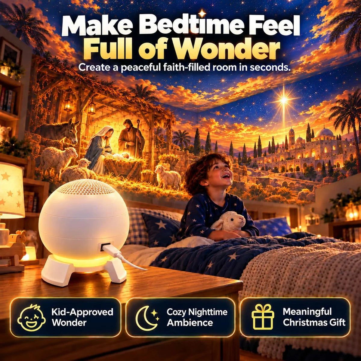 ✝️🌟 Bethlehem Nightfall™ | 5D Nativity Projection Light