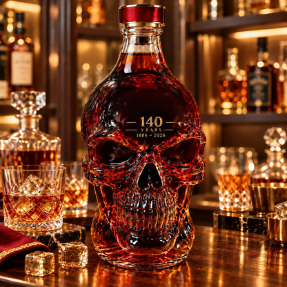 💀🥃 140 Years of Legacy Skull Whiskey Decanter | 1886–2026 Commemorative Edition
