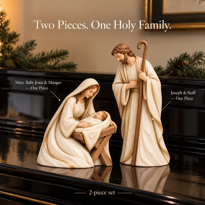 ✨ Bethlehem in Ivory & Gold™ | Holy Family Nativity Set