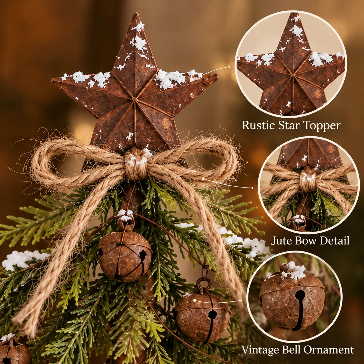 🎄🔔 Rustic Bell Christmas Tree™ – Vintage Farmhouse Tabletop Holiday Decor