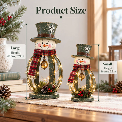 🎄 Winter Welcome Snowmen™ | Lighted Iron Christmas Duo