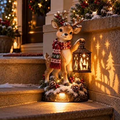 🔥 LAST DAY 49% OFF | ⛄ Snowman by Day, Holy Night by Night | Solar Nativity Projection Light ✨