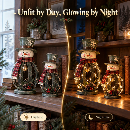 🎄 Winter Welcome Snowmen™ | Lighted Iron Christmas Duo