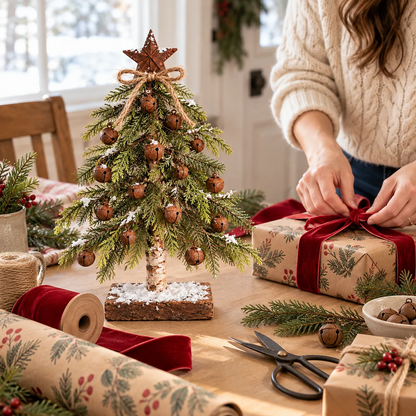 🎄🔔 Rustic Bell Christmas Tree™ – Vintage Farmhouse Tabletop Holiday Decor
