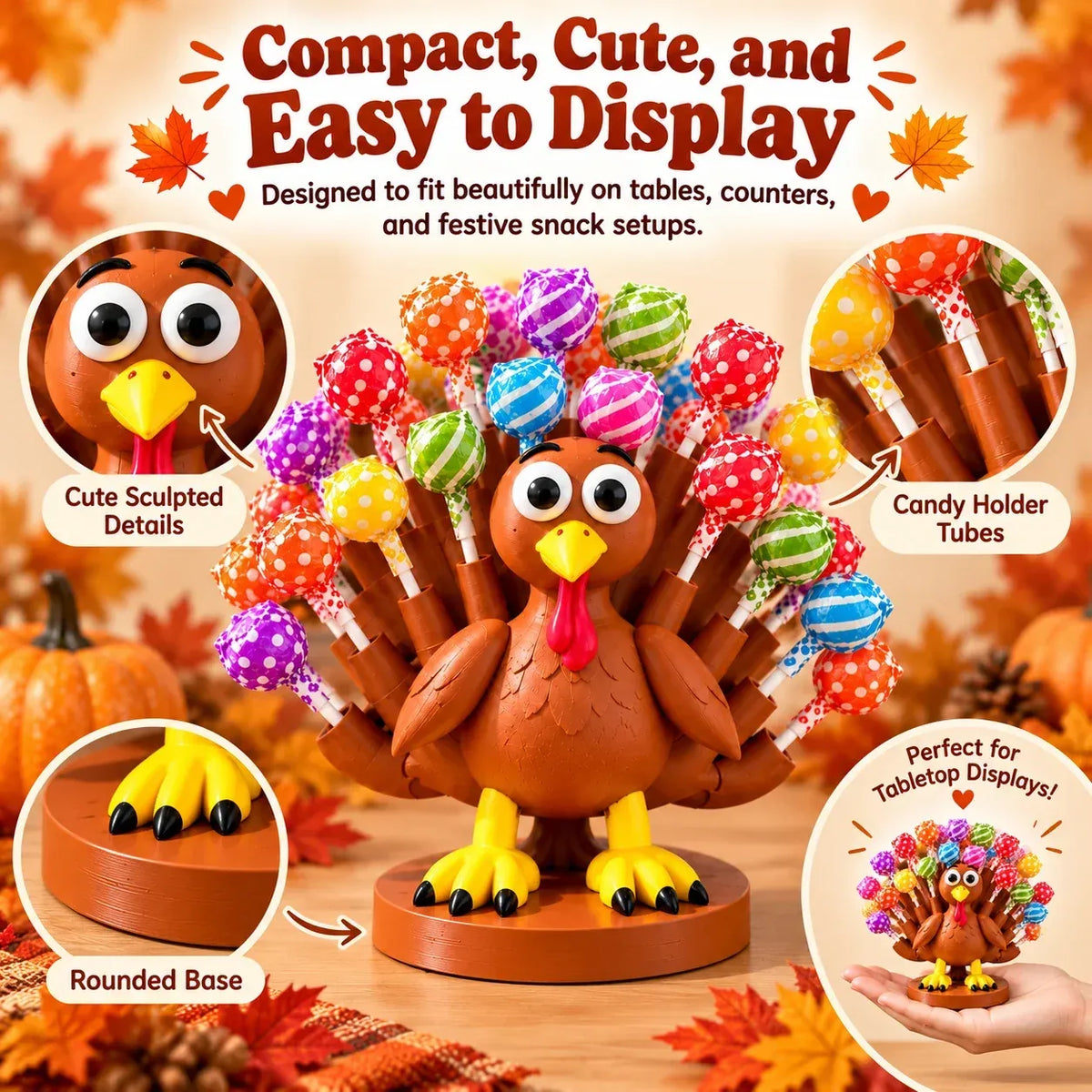 🦃🍭Build-a-Tail Turkey™ | Thanksgiving Candy Holder