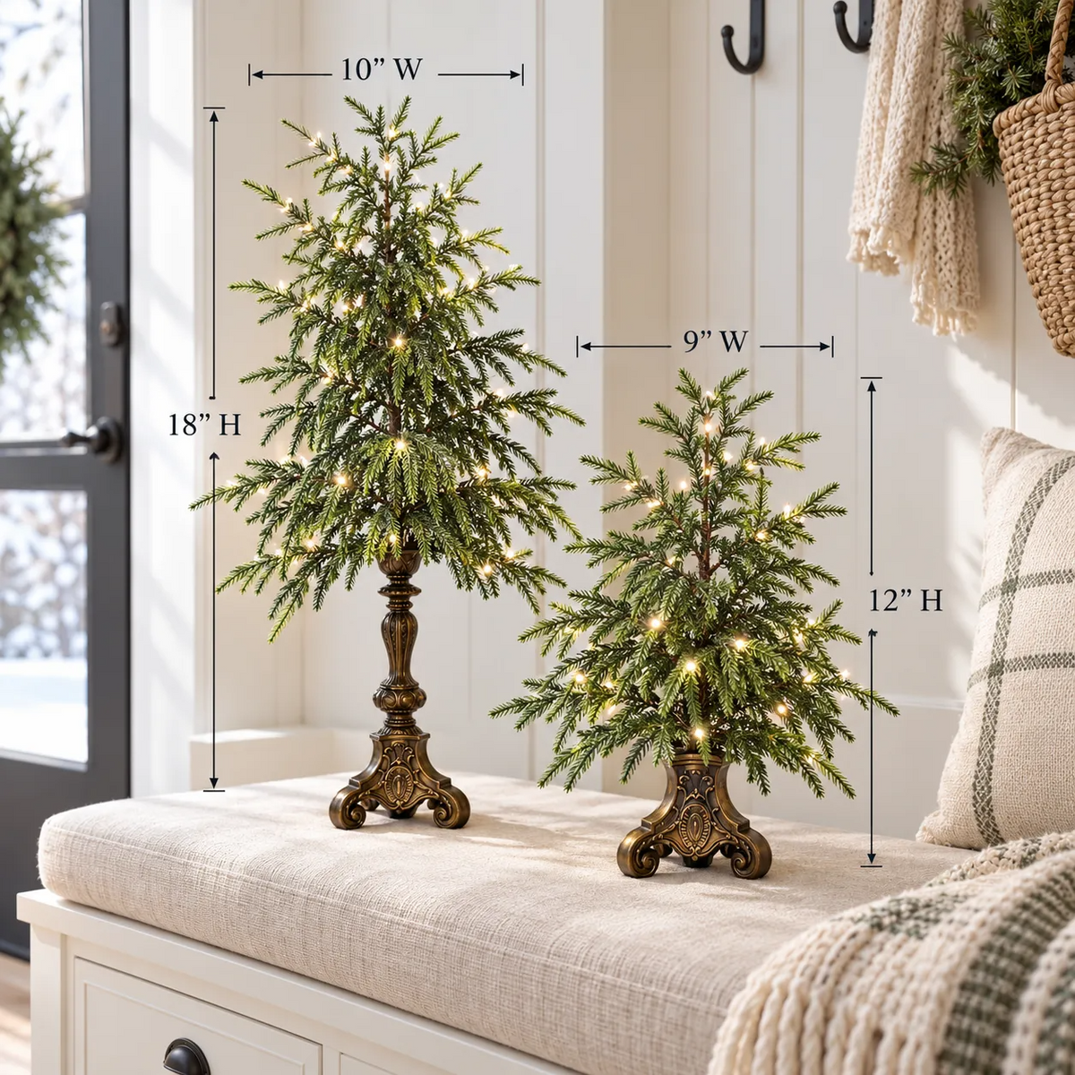 🎄✨ Vintage Norfolk Pine Glow Trees | Cozy Lighted Christmas Decor
