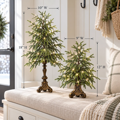 🎄✨ Vintage Norfolk Pine Glow Trees | Cozy Lighted Christmas Decor