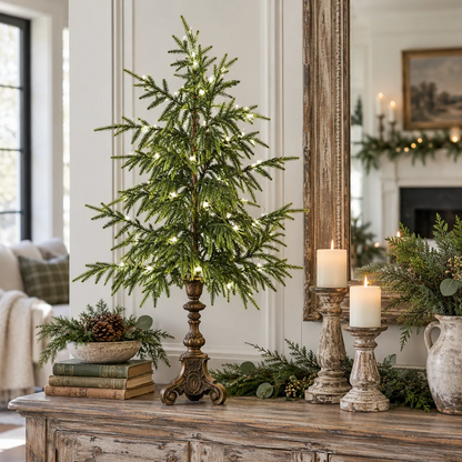 🎄✨ Vintage Norfolk Pine Glow Trees | Cozy Lighted Christmas Decor