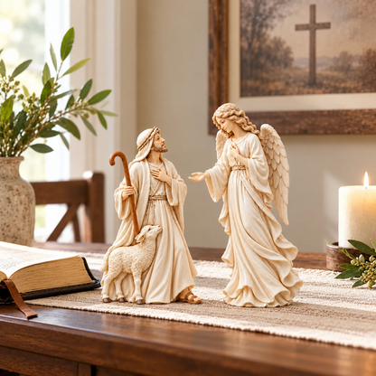 👼 Heaven Speaks to the Shepherd | Christmas Figurine Set