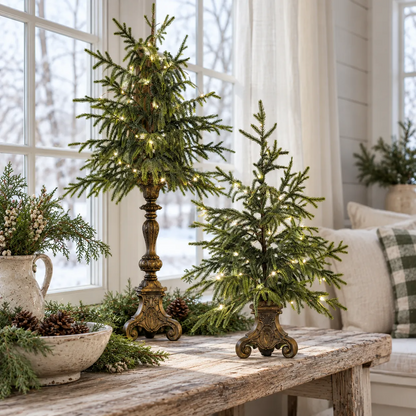 🎄✨ Vintage Norfolk Pine Glow Trees | Cozy Lighted Christmas Decor