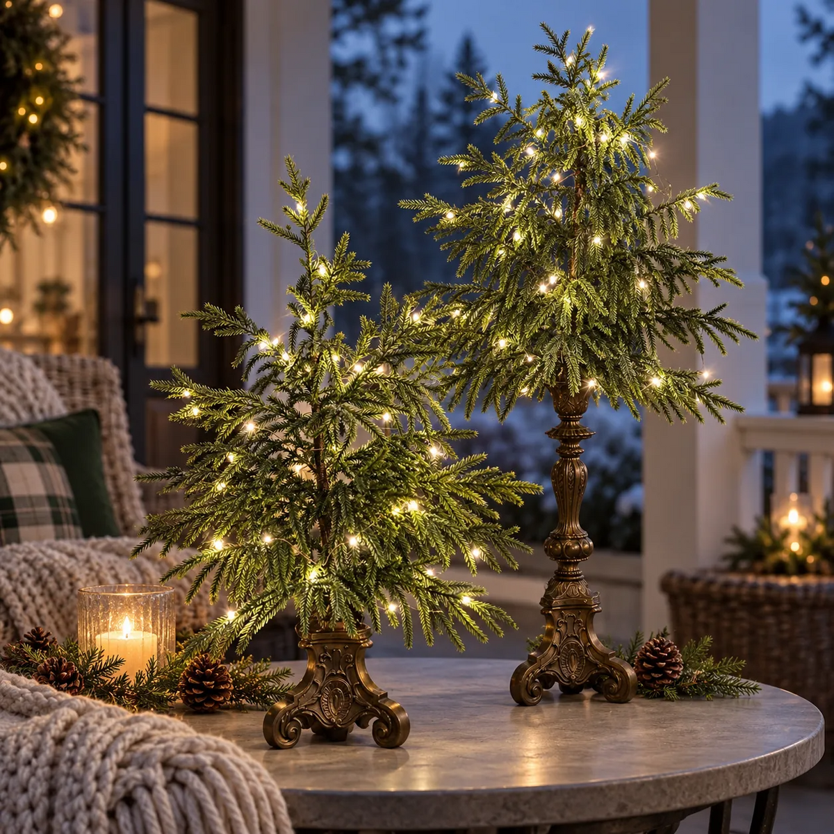 🎄✨ Vintage Norfolk Pine Glow Trees | Cozy Lighted Christmas Decor