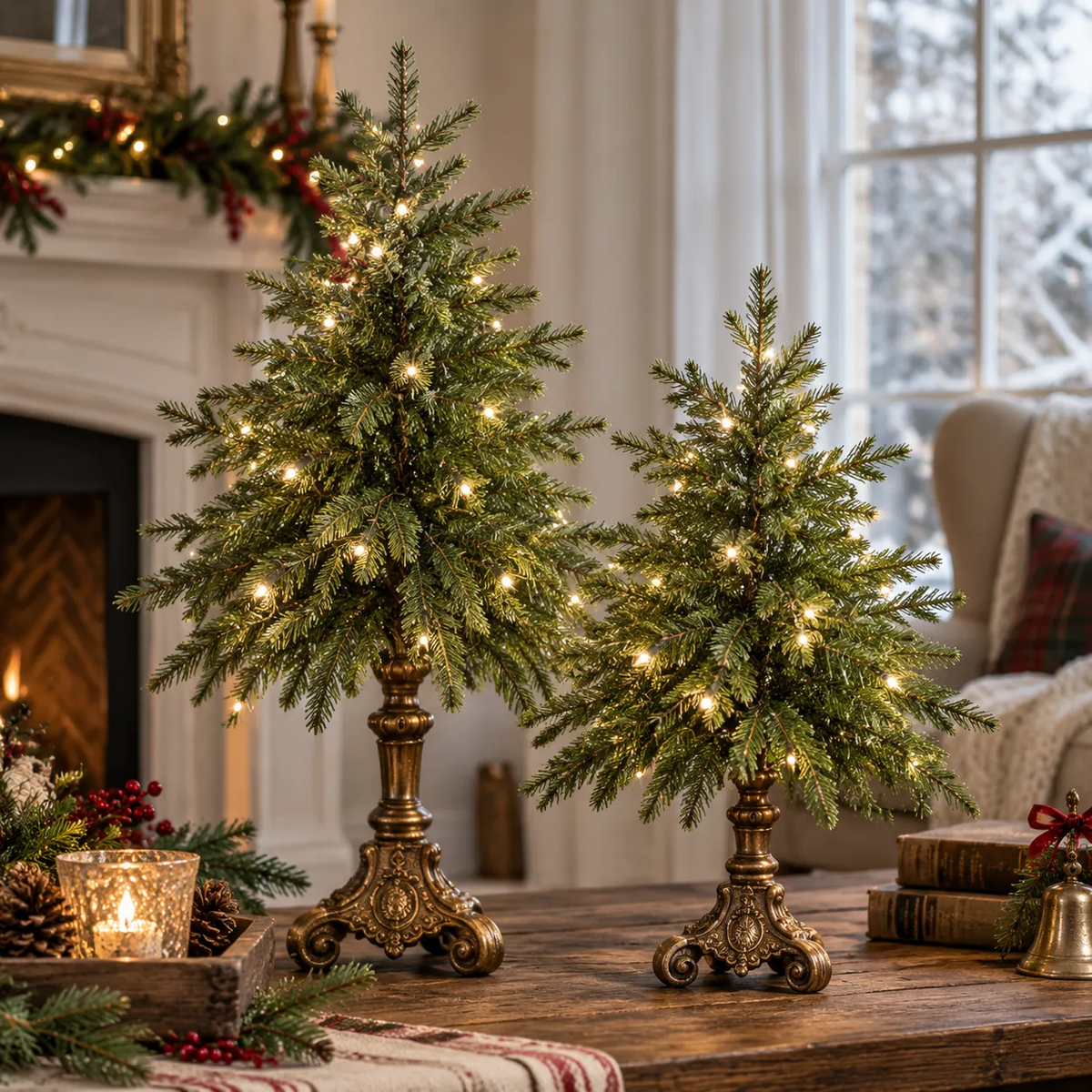 🎄✨ Vintage Norfolk Pine Glow Trees | Cozy Lighted Christmas Decor