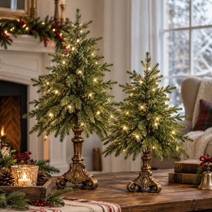🎄✨ Vintage Norfolk Pine Glow Trees | Cozy Lighted Christmas Decor