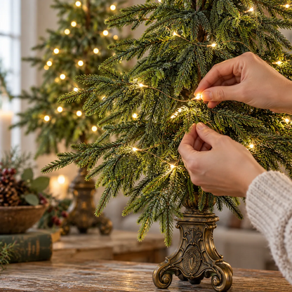 🎄✨ Vintage Norfolk Pine Glow Trees | Cozy Lighted Christmas Decor