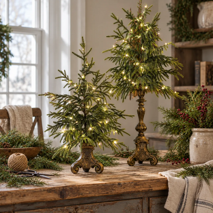 🎄✨ Vintage Norfolk Pine Glow Trees | Cozy Lighted Christmas Decor