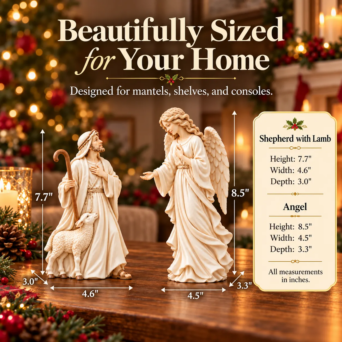 👼 Heaven Speaks to the Shepherd | Christmas Figurine Set