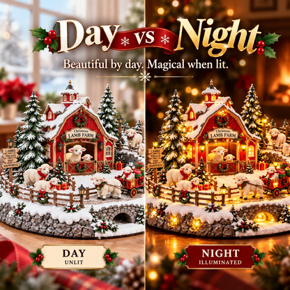 🎄 Little Lamb Christmas Village | Glowing Animated Farm Scene