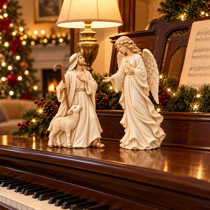 👼 Heaven Speaks to the Shepherd | Christmas Figurine Set