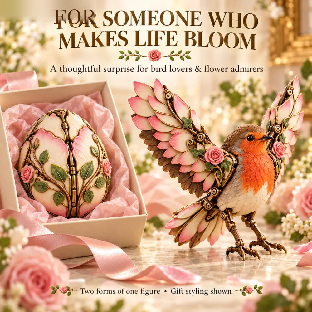 🌹🐦 Rosewing Robin – 2-in-1 Rose Egg to Mechanical Bird Transforming Figure