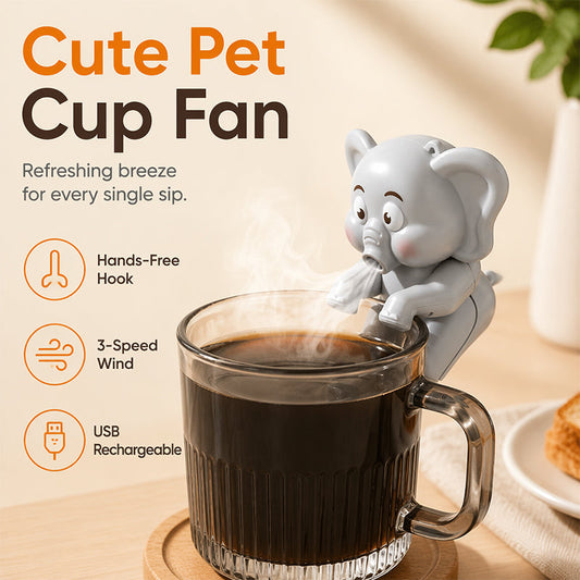 ⏳ Limited-Time 50% OFF | 🐘 Cute Pet Cup Hat – Keeps Your Drink Cooler & More Fun 🌬️