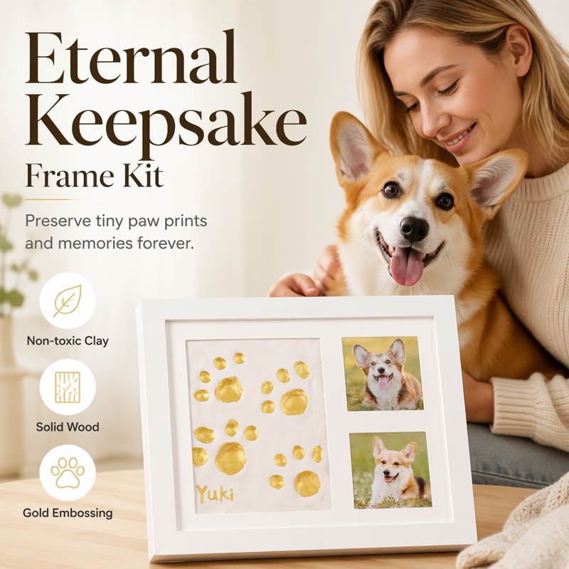 🤍 Forever Imprint Keepsake Frame | Hand, Foot & Paw Memory Kit