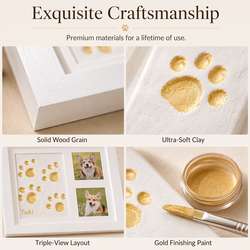 🤍 Forever Imprint Keepsake Frame | Hand, Foot & Paw Memory Kit