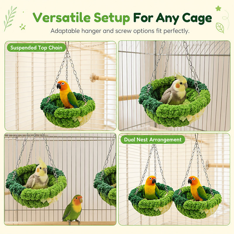 🐦 LIMITED-TIME 50% OFF! 🧶 Warm Winter Bird Hanging Hammock – Cozy, Soft, Cage Decor ✨