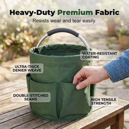 🌿🧺 Garden TidyMate™ | Foldable Storage Basket with Utility Pockets