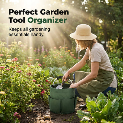 🌿🧺 Garden TidyMate™ | Foldable Storage Basket with Utility Pockets