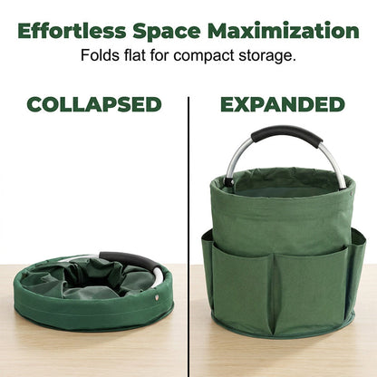 🌿🧺 Garden TidyMate™ | Foldable Storage Basket with Utility Pockets
