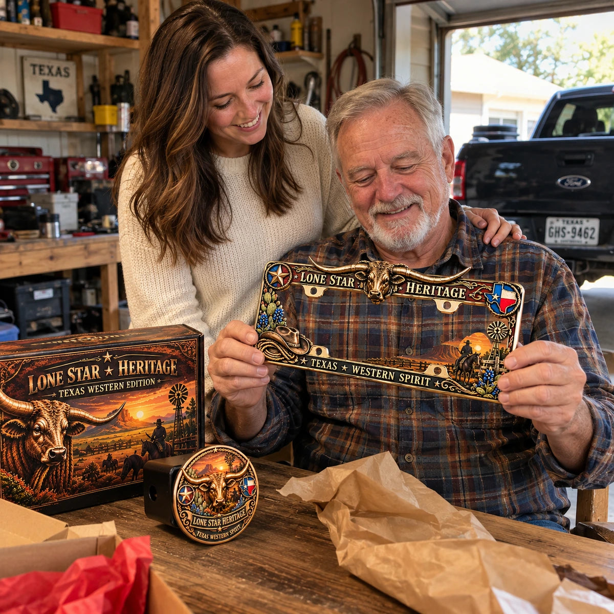 🐂🤠 Texas Longhorn 3D License Plate Frame – Western Cowboy Truck Decor